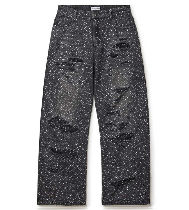 Vale Forever Rain Rhinestone Denim Jeans — Black Hover Image