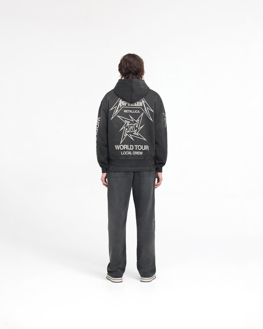 Represent X Metallica Local Crew Zip Hoodie - Stained Black
