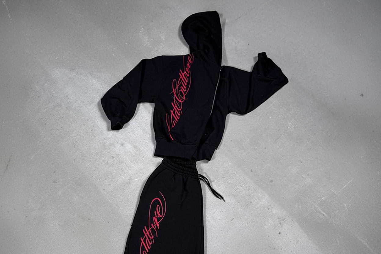 Black Streetwear Flat Lay