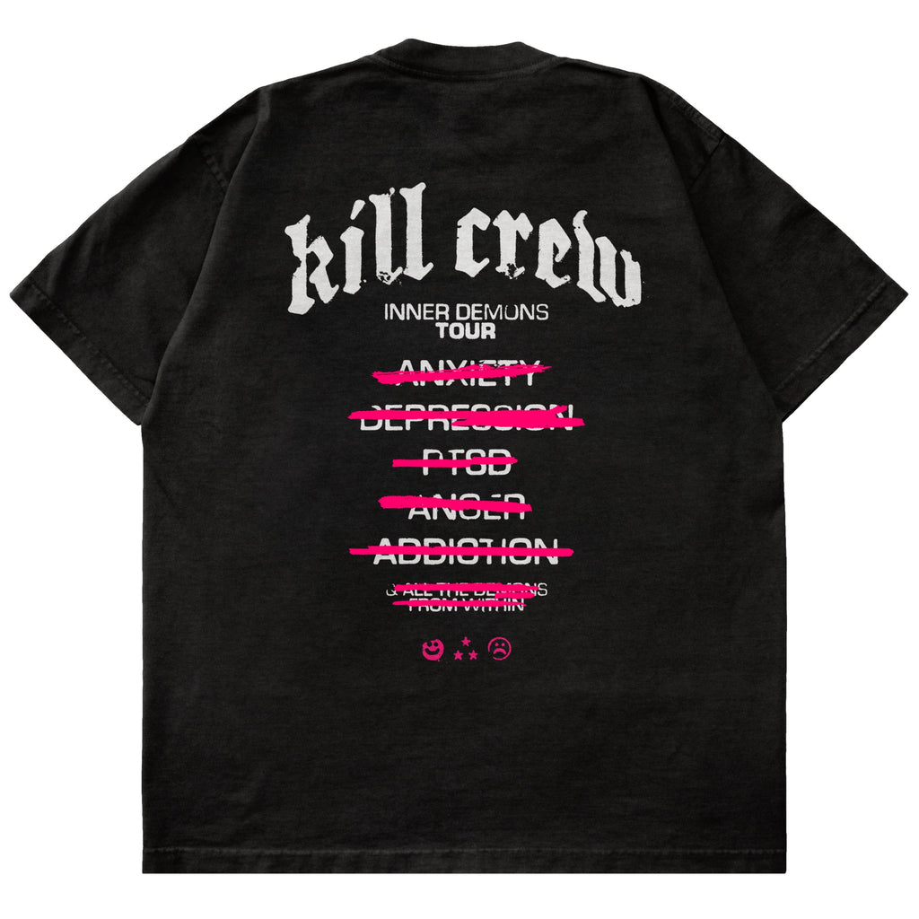 RELAXED FIT INNER DEMONS TOUR T-SHIRT - BLACK / WHITE