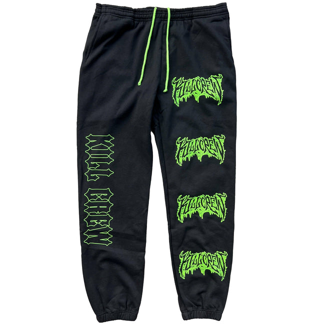 HEAVYWEIGHT LUX "METAL" SWEATPANTS - BLACK / GREEN Hover Image