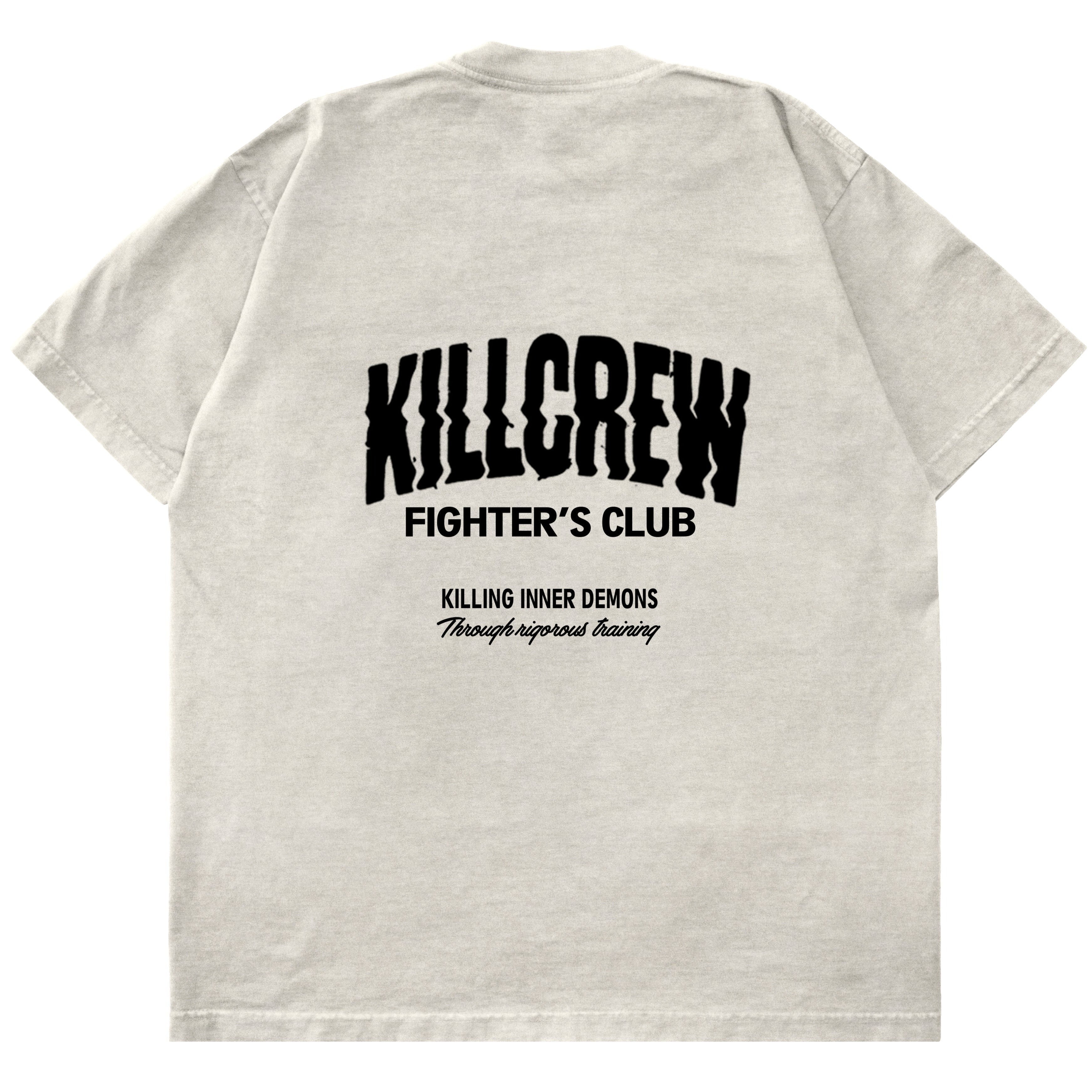 RELAXED FIT RIGOROUS TRAINING T-SHIRT - CREAM / BLACK