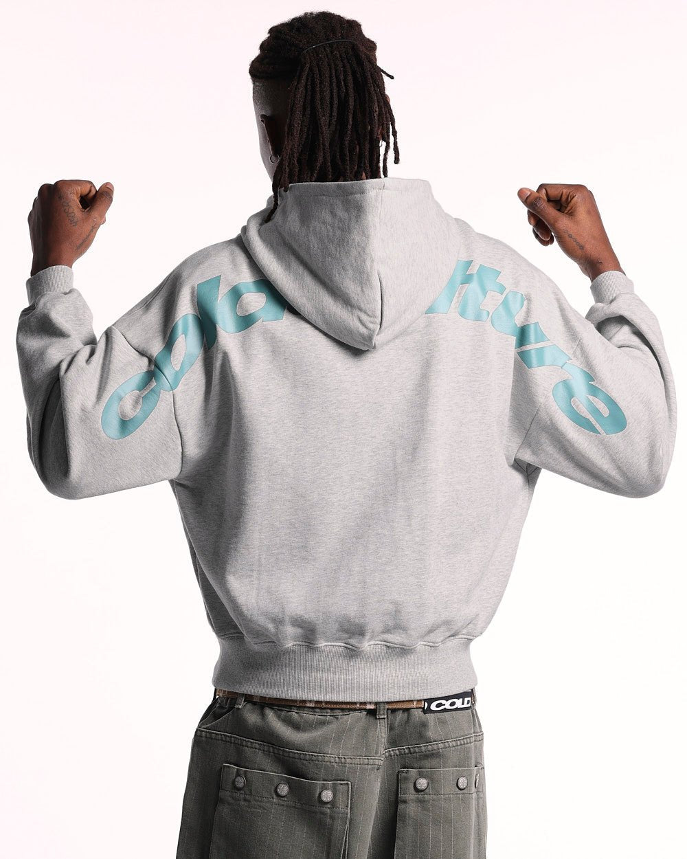 CURVED HOODIE ASH GREY