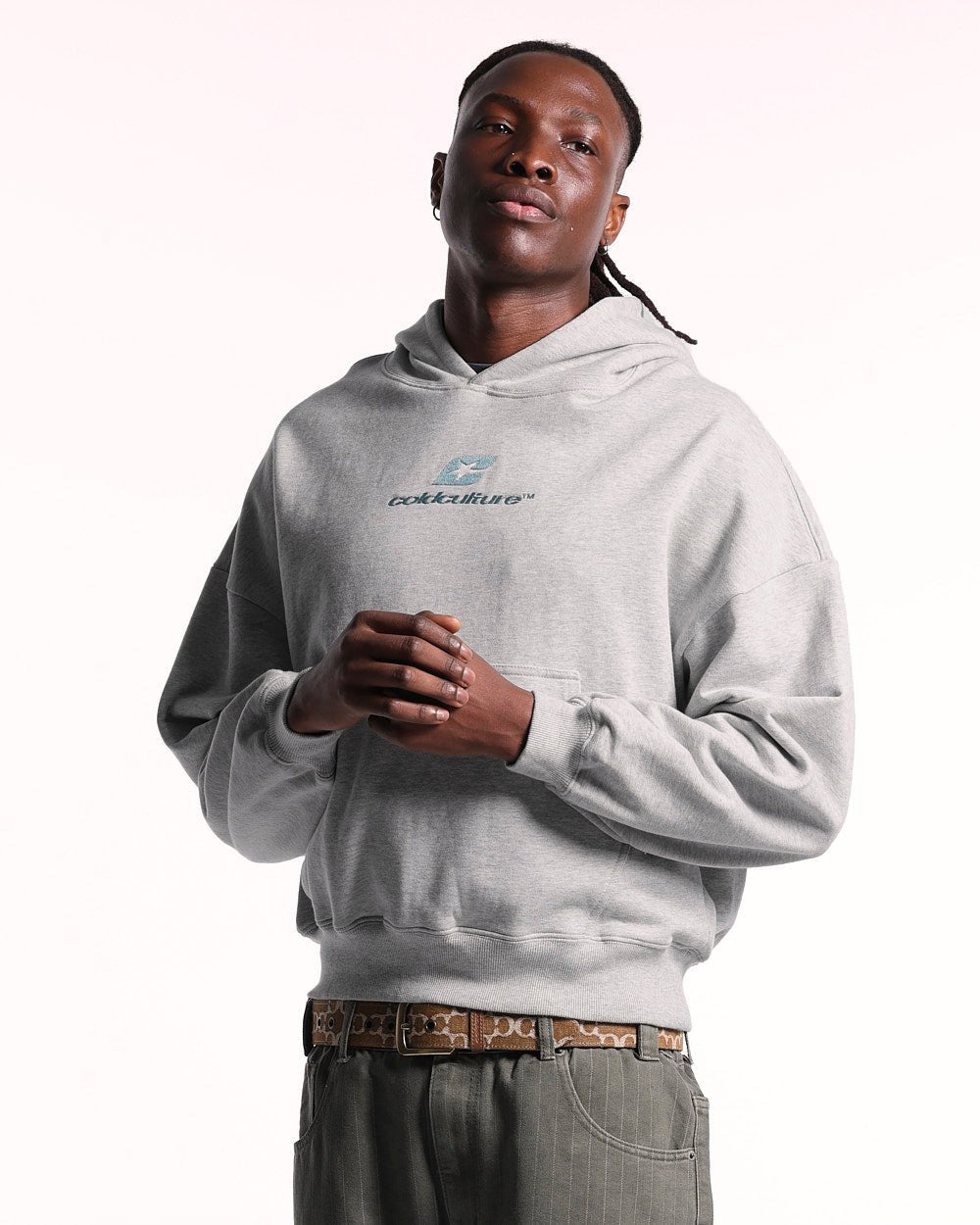 CURVED HOODIE ASH GREY