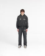 Represent X Metallica Local Crew Zip Hoodie - Stained Black