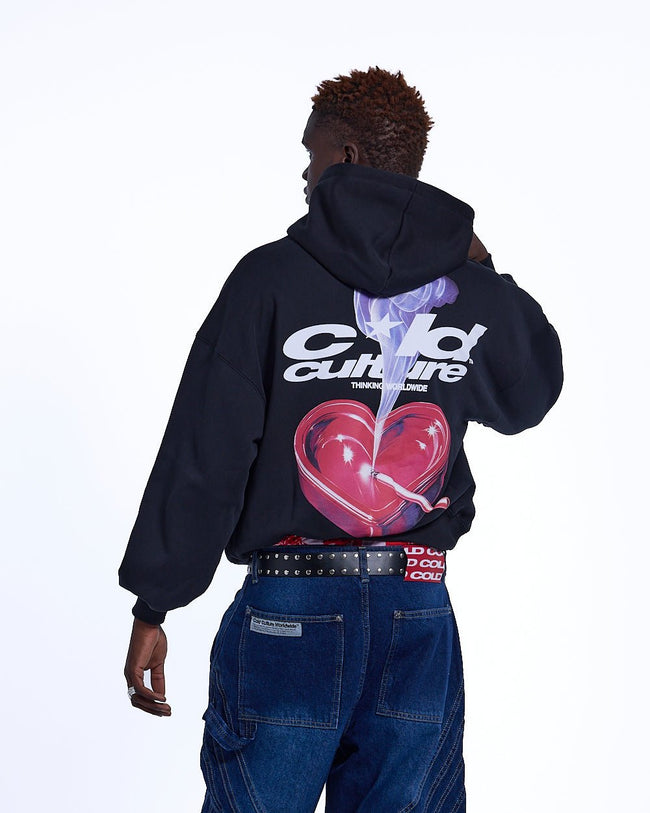 HEART ASHTRAY HOODIE BLACK Main Image