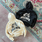 OVERSIZED LUX BOXING DEPARTMENT HOODIE - BLACK / WHITE