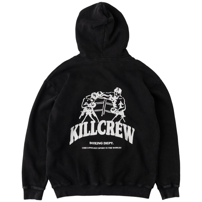 OVERSIZED LUX BOXING DEPARTMENT HOODIE - BLACK / WHITE Hover Image