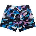 MUAY THAI SHORTS (MID THIGH CUT) RETRO - PURPLE WAVE