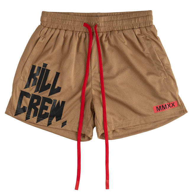 MUAY THAI SHORTS (MID THIGH CUT) - SAND Hover Image