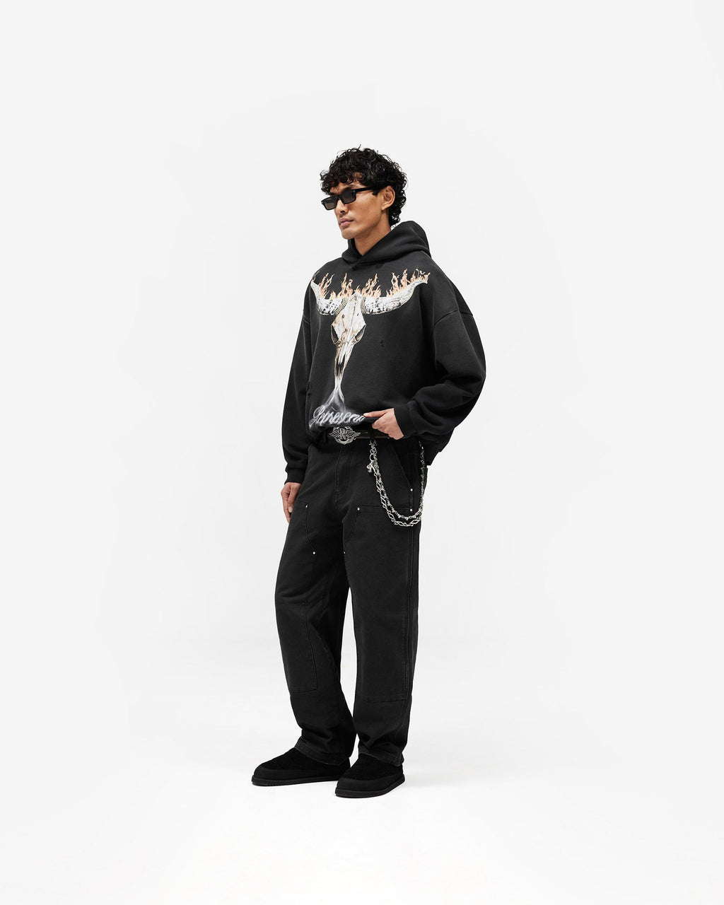 British Cowboys Hoodie - Stained Black
