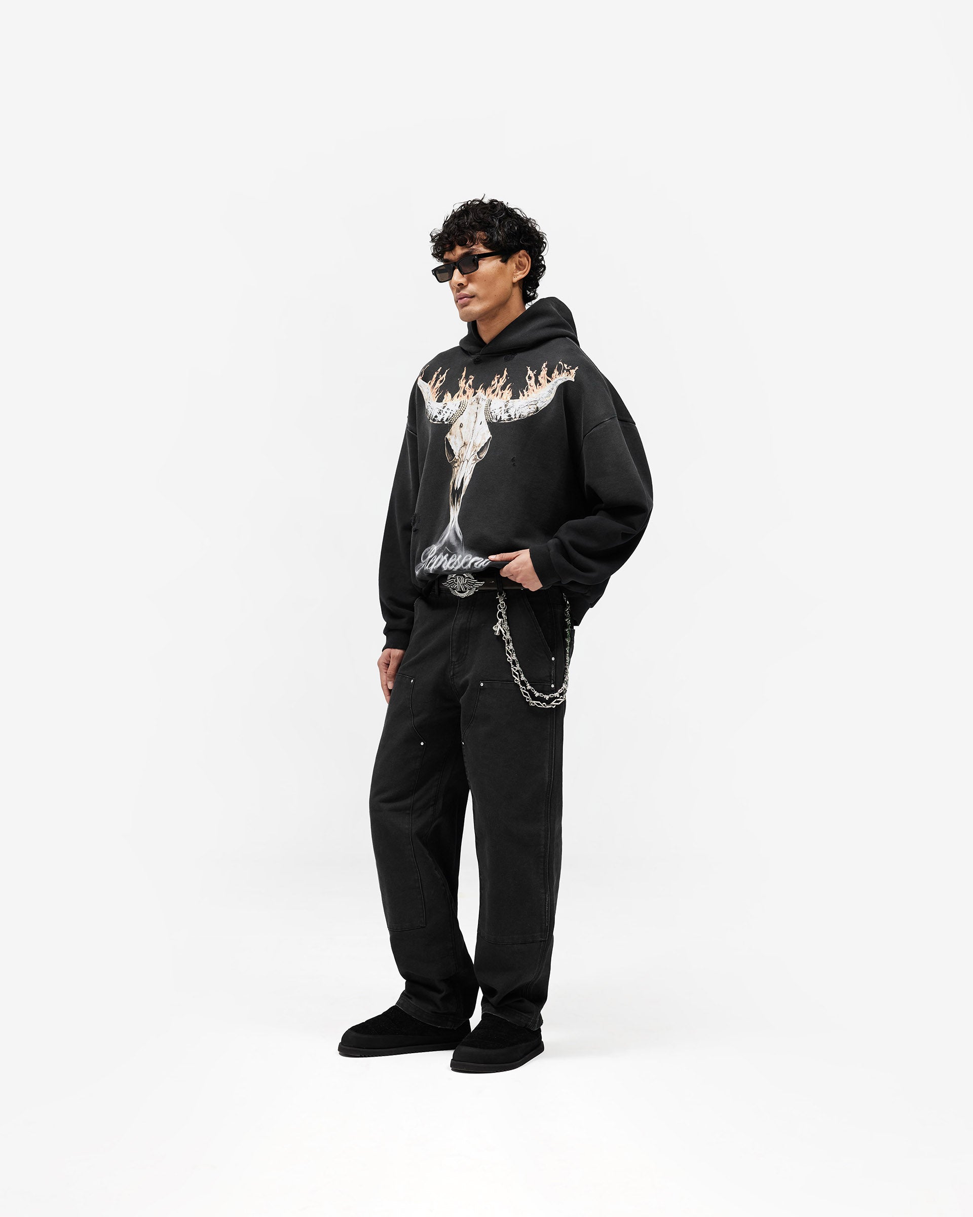 British Cowboys Hoodie - Stained Black
