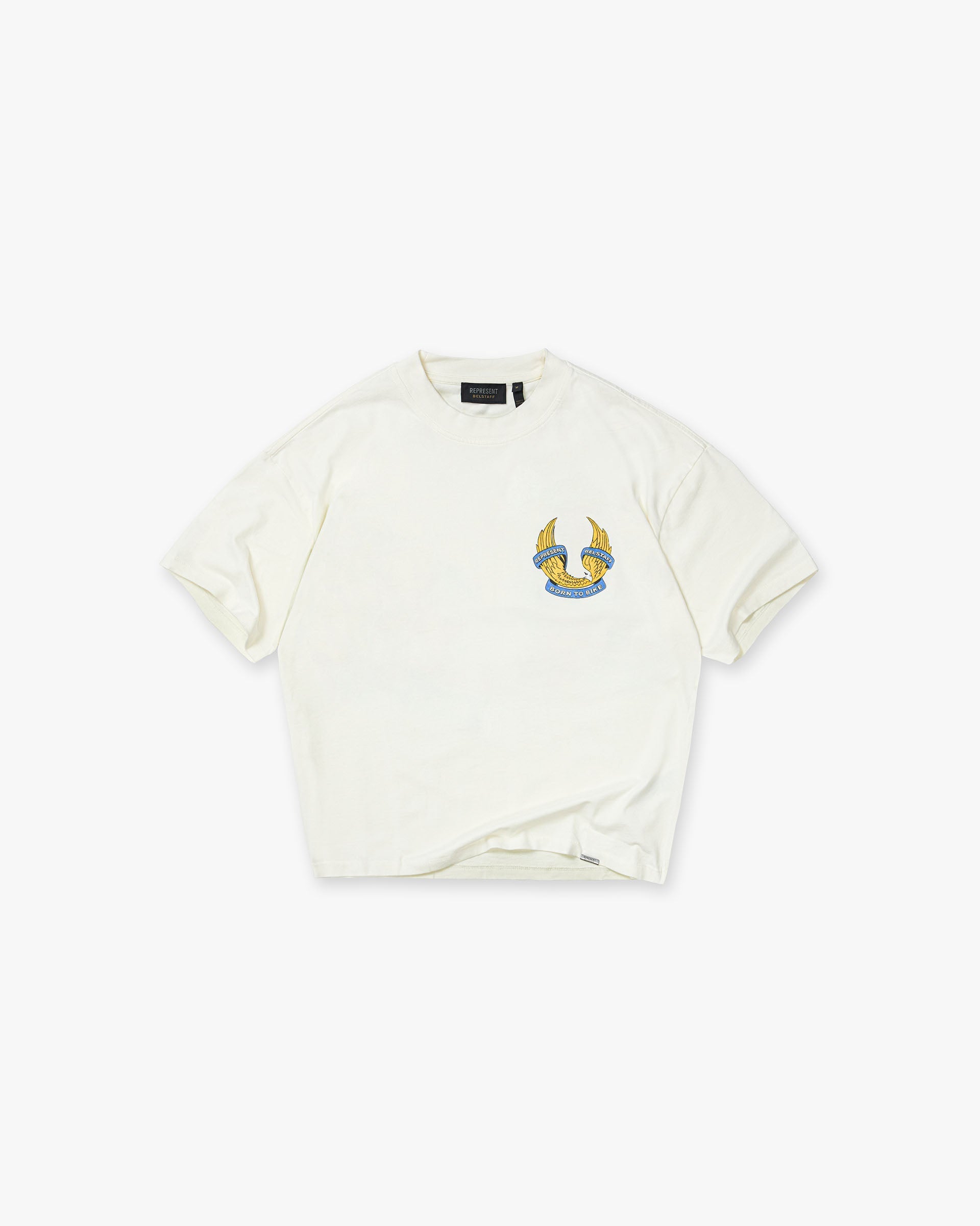 Represent X Belstaff Born To Bike T-Shirt - Flat White