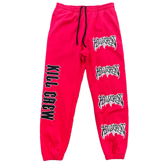 HEAVYWEIGHT LUX "METAL" SWEATPANTS - RED / BLACK Hover Image