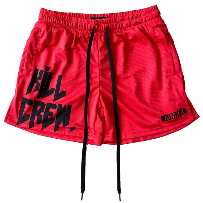 MUAY THAI SHORTS (MID THIGH CUT) v2 - RED Hover Image