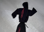 SCRIPT ZIP HOODIE BLACK