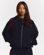 SCRIPT ZIP HOODIE BLACK