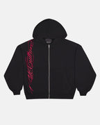 SCRIPT ZIP HOODIE BLACK