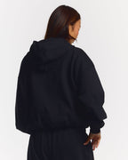 SCRIPT ZIP HOODIE BLACK