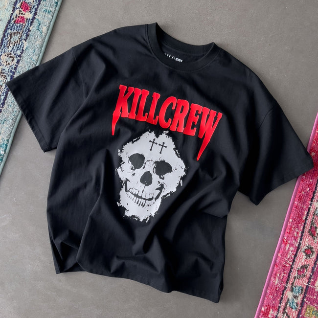 OVERSIZED "KILL CREW SKULL" T-SHIRT - BLACK / RED Main Image