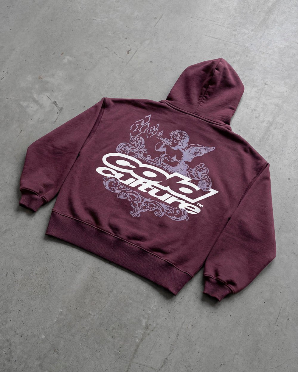 SMOKING ANGEL HOODIE BURGUNDY