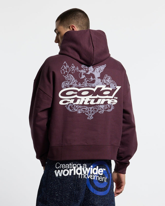 SMOKING ANGEL HOODIE BURGUNDY Main Image