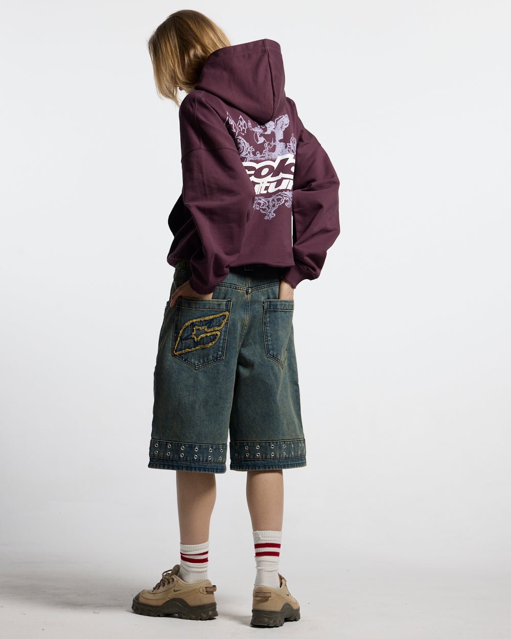 SMOKING ANGEL HOODIE BURGUNDY