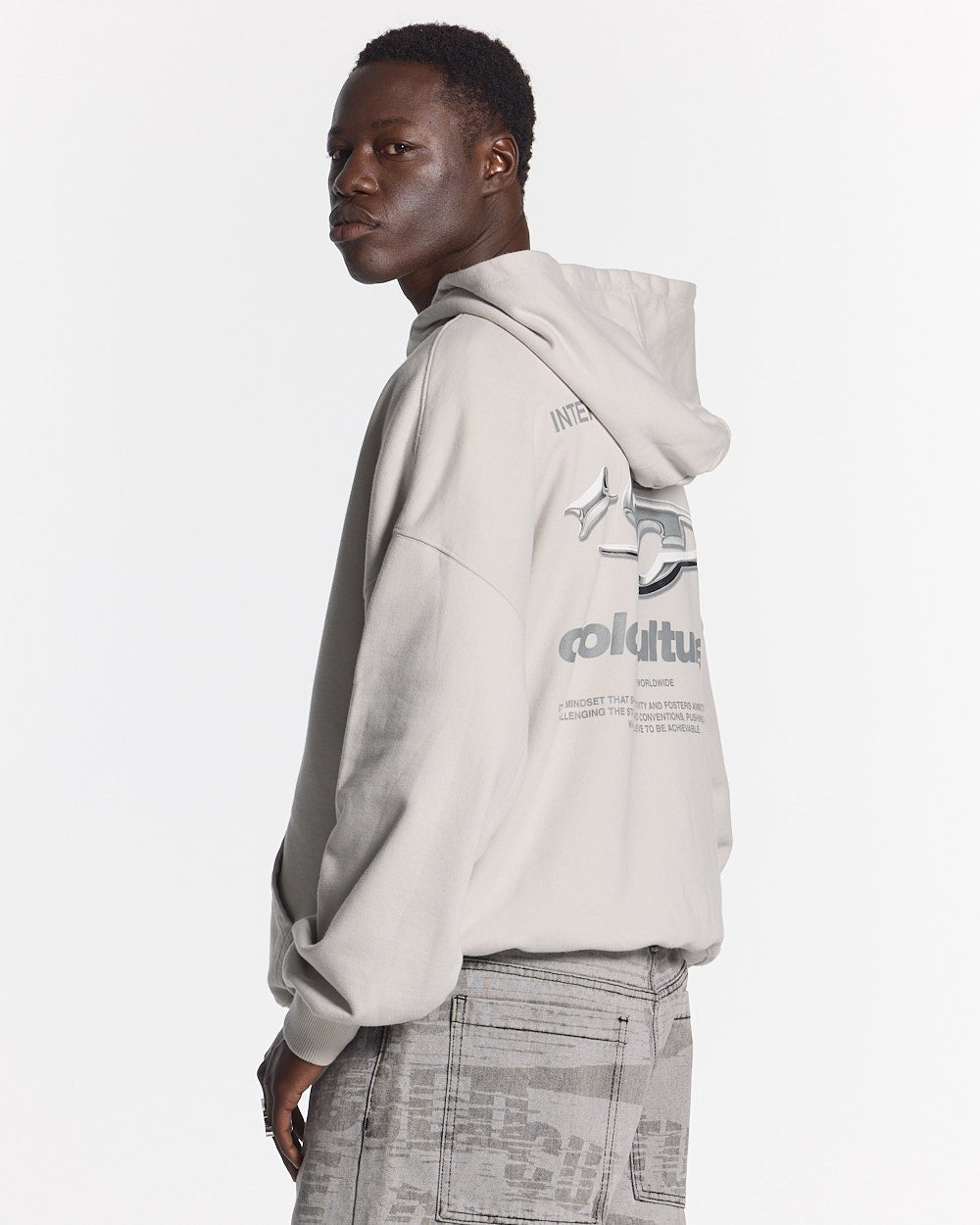 SPARKLY HOODIE PEARL GREY