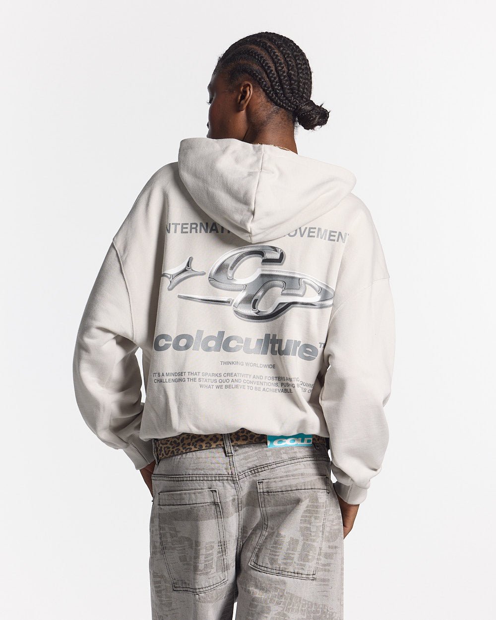 SPARKLY HOODIE PEARL GREY