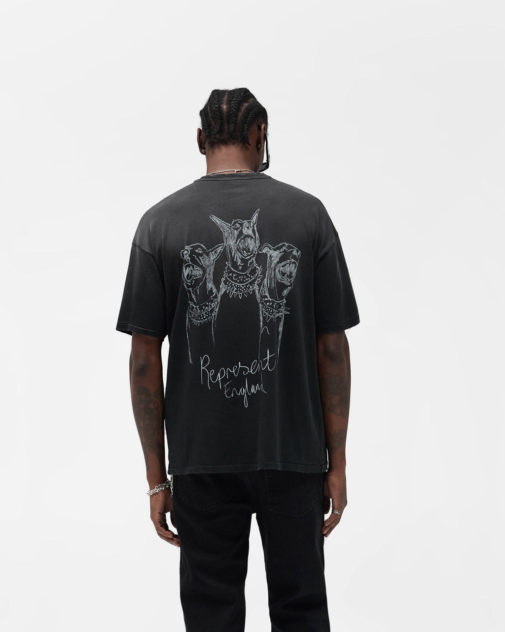 Hand Drawn Thoroughbred T-Shirt - Aged Black