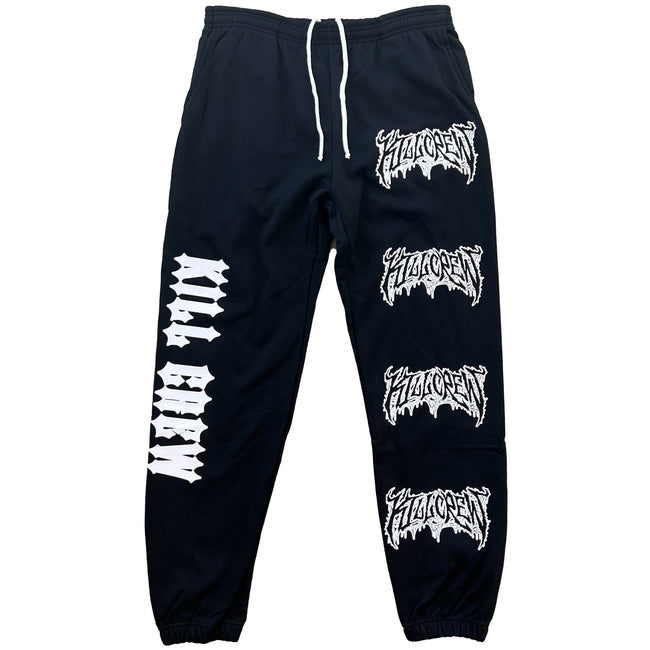 HEAVYWEIGHT LUX "METAL" SWEATPANTS - BLACK / WHITE Hover Image